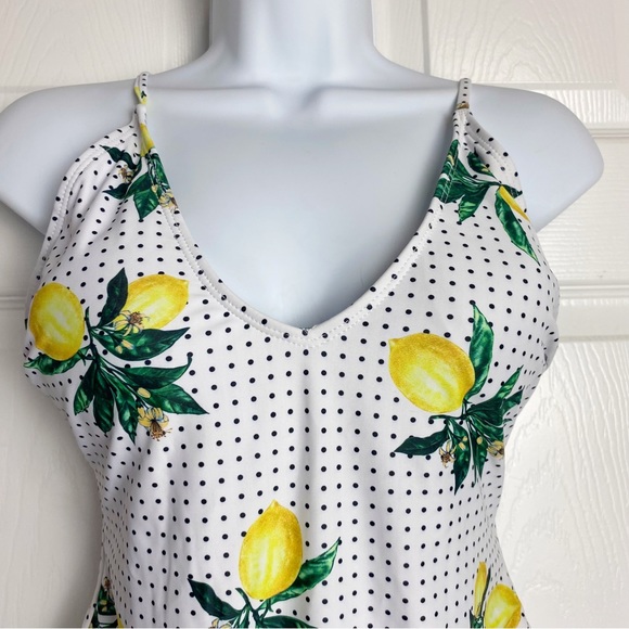 Zaful Lemon Print One-Piece Swimsuit Limoncello - Picture 2 of 7